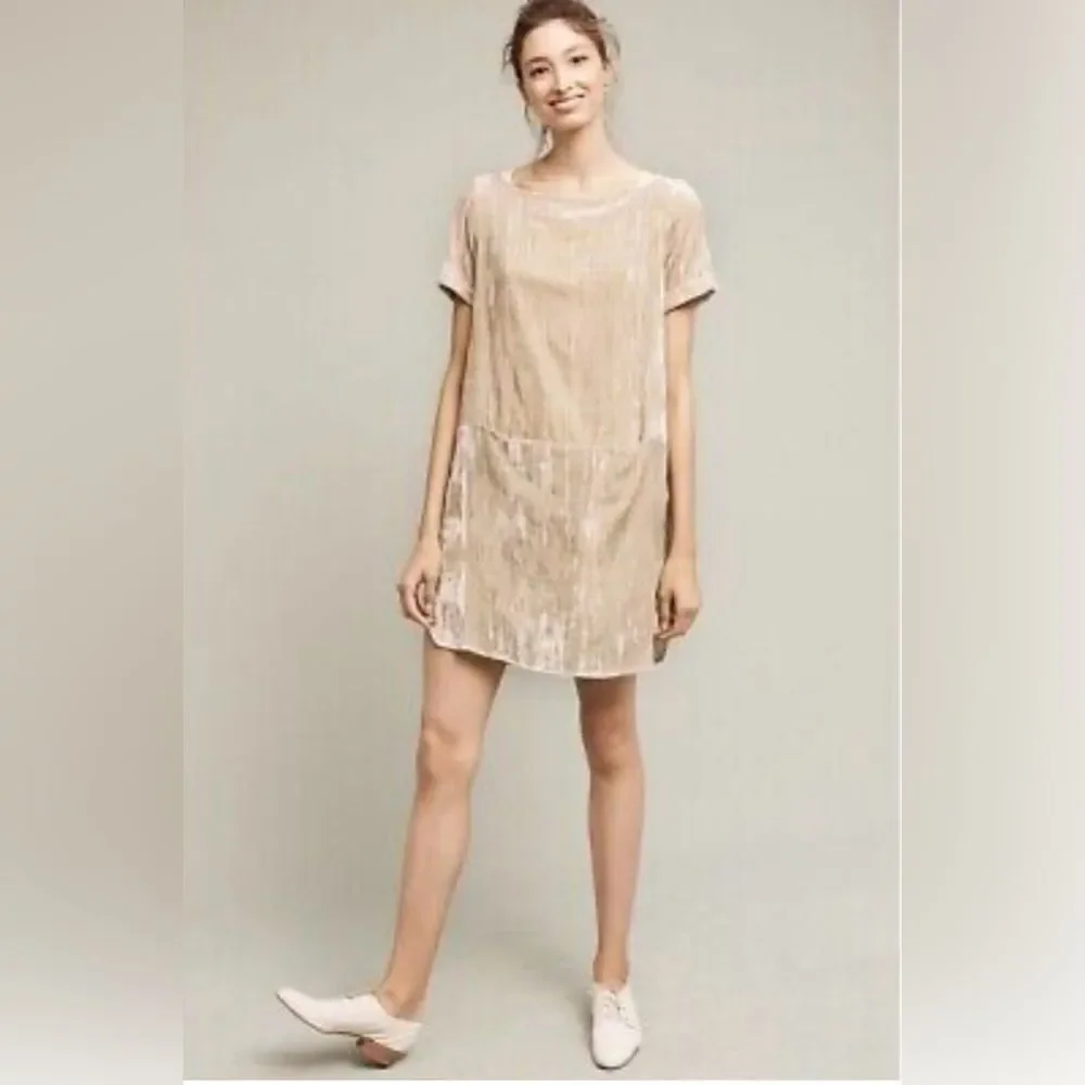 Anthropologie Floreat Crushed Velvet Dress